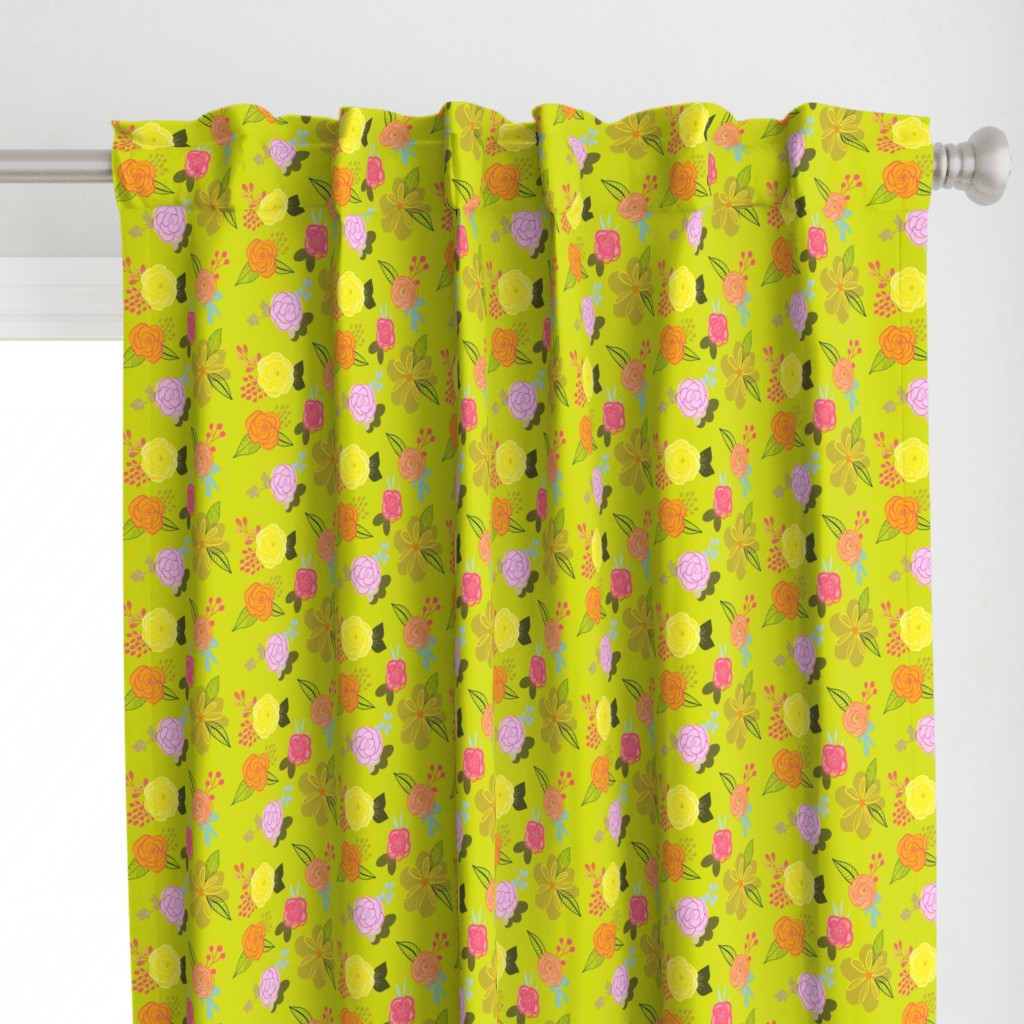 Cutie Spring Floral // Chartreuse 