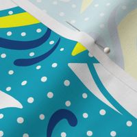 Ditsy Sailboat Regatta | Large | Teals + Yellow