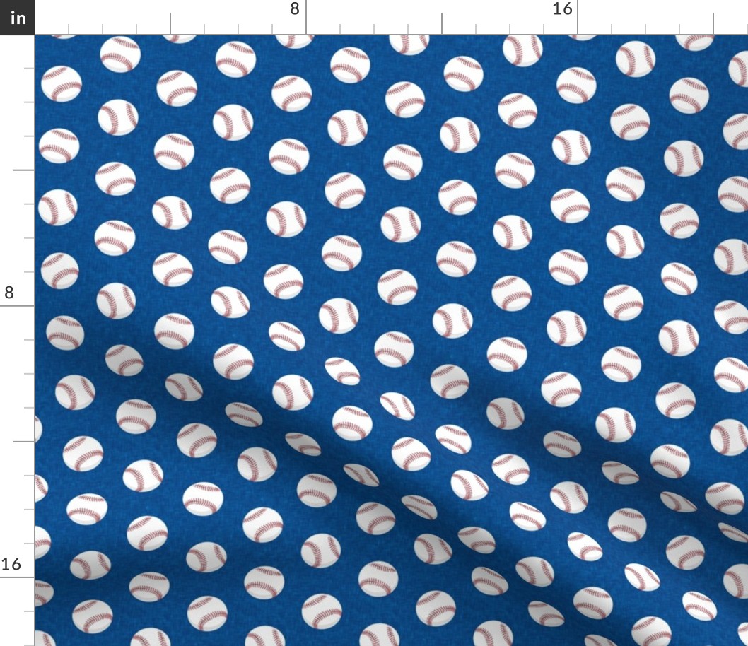 baseballs - blue linen C20BS