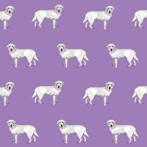 maremma sheepdog fabric - dog fabric, italian sheepdog fabric, white dog - purple