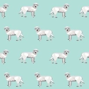 maremma sheepdog fabric - dog fabric, italian sheepdog fabric, white dog - mint