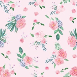 peony watercolor fabric, pink watercolor fabric, floral watercolor, floral watercolours, pink florals  pink