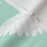 Swan Song // White on Medium Robin's Egg
