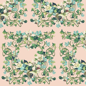 CLEMATIS AND IVY - GARDEN WALL COLLECTION (PEACH)