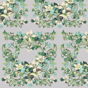 CLEMATIS AND IVY - GARDEN WALL COLLECTION (GRAY)