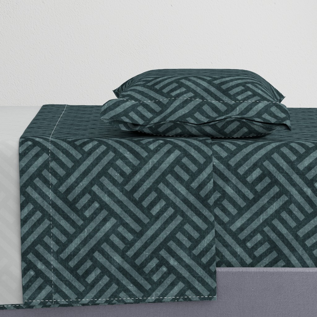 farmhouse weave - dark teal -  two tone - LAD20