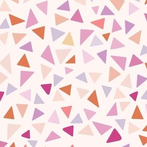 Terrazzo Style Triangles in Bright & Modern  Oranges & Pinks 11"