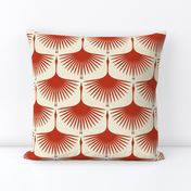 Art Deco Swans - Vermilion/Cream, Brown