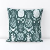 LARGE pineapple ikat_ pine and mint