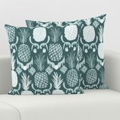 LARGE pineapple ikat_ pine and mint