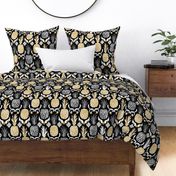 LARGE pineapple ikat_ black and gold