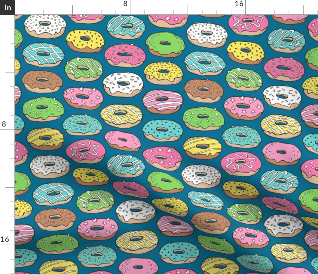 Donuts Pink on Blue
