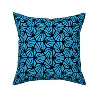 Geometric Pattern: Hexagon Ray: Blue Black