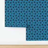 Geometric Pattern: Hexagon Ray: Blue Black