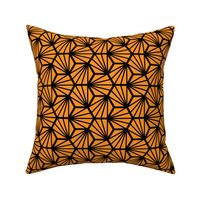 Geometric Pattern: Hexagon Ray: Orange Black