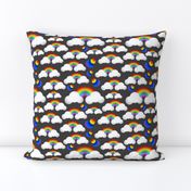 Hearts, Rainbows & Clouds - charcoal grey, medium 