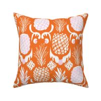 LARGE pineapple ikat_ orange and blush