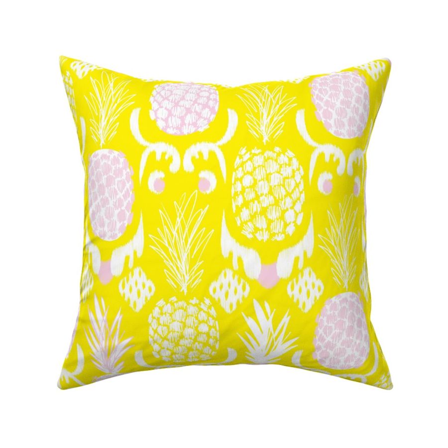 LARGE pineapple ikat_ lemon and blush