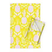 LARGE pineapple ikat_ lemon and blush