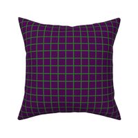 JP6 - Small - Graph Checks in Grassy Green on Royal Purple