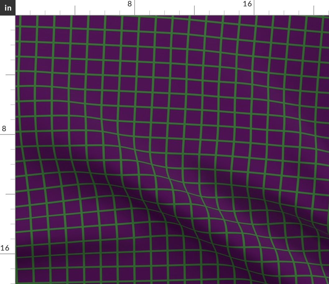 JP6 - Small - Graph Checks in Grassy Green on Royal Purple
