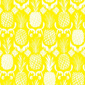 LARGE pineapple ikat_ just lemon yellow