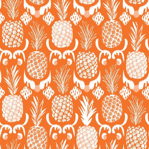 LARGE pineapple ikat_ just orange