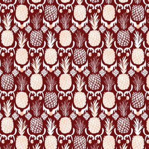 SMALL pineapple ikat_ rust and peach