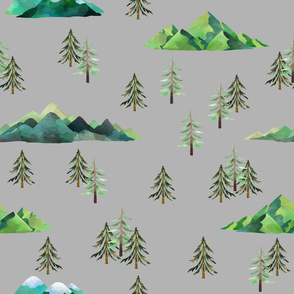 Mountain Trees Gray