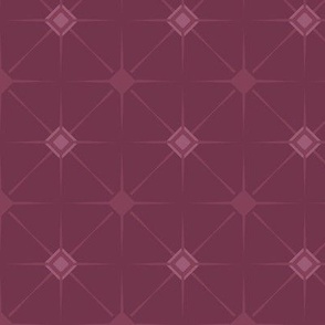 Meso Sunburst Tile: Mulberry Tile, Mesoamerican Art Deco, Geometric, Jazz Age 