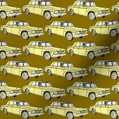 1964 1965 Studebaker Lark Daytona in yellow on gold background