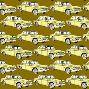 1964 1965 Studebaker Lark Daytona in yellow on gold background