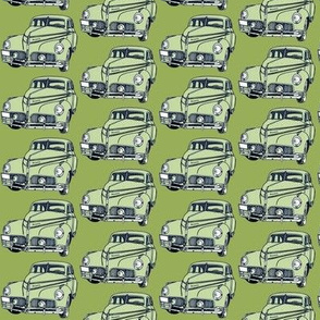 pale green 1940-41 Studebaker on olive background