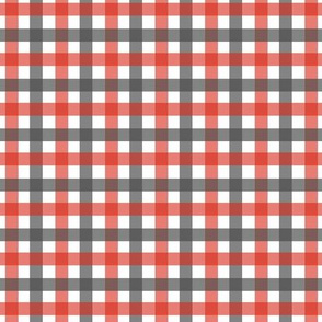 Gingham in Red and Charcoal