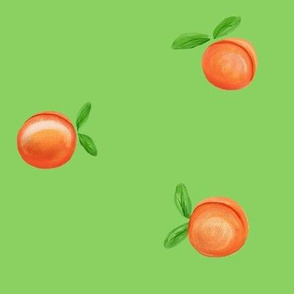 So Peachy Sweet Fruit / Painterly Peach  on Green
