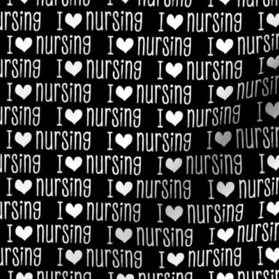 I love nursing - love nursing / nurse  - black - LAD20
