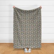 Finley - Boho Girl Floral Dark Teal Small Scale Floral