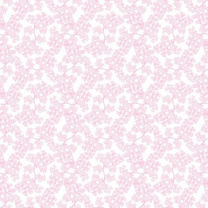 Blooming Hearts - Pink  on White