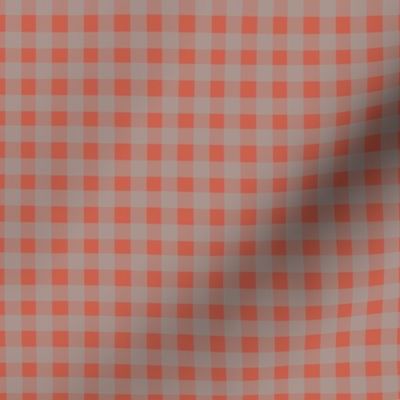 Gingham - Coral and Grey, Small