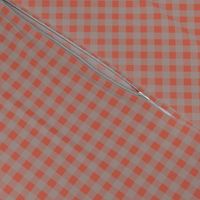 Gingham - Coral and Grey, Small