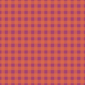 Gingham - Hot Pink and Orange, Small