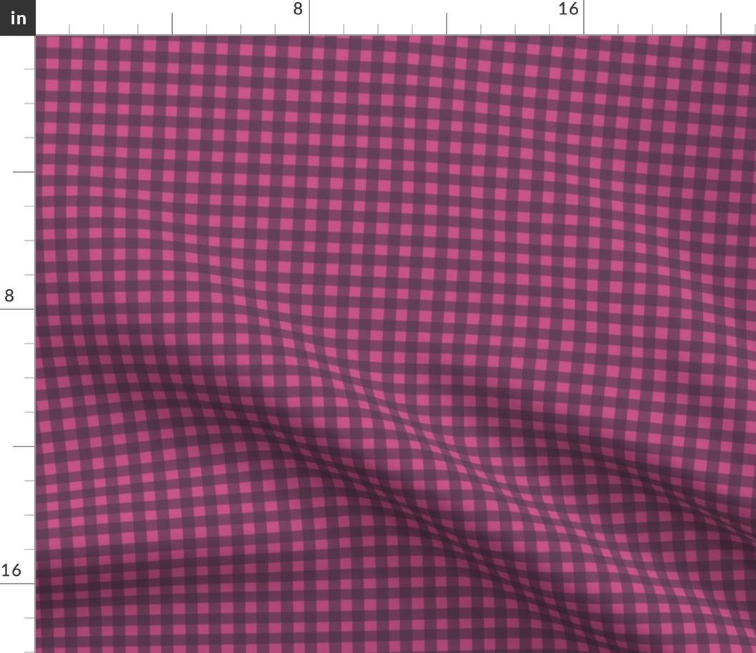 Gingham - Plum Purple and Hot Pink, Small
