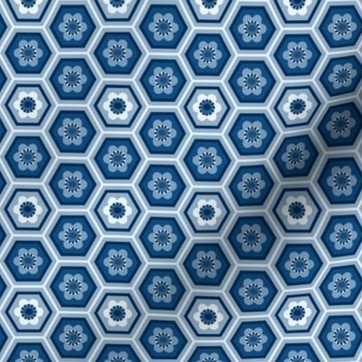 Indigo Lane - Blue flower hexagon