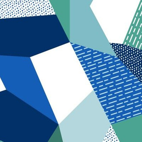 Geometric Blues & Greens Color block