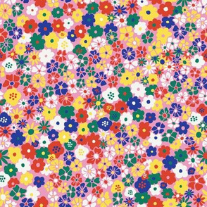 Ditsy Daisy Meadow in Mod Pink