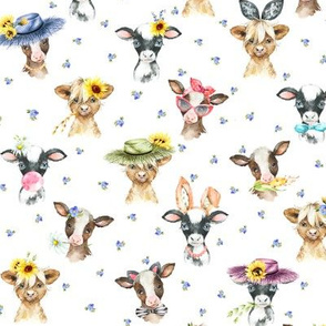 TINY Farm Cow Chic – blue flowers