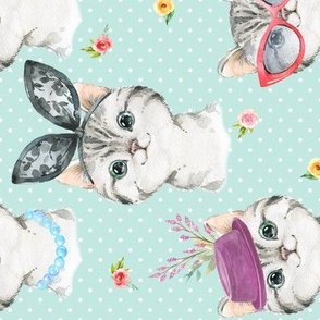 Kitty Chic (birds egg dot) LARGER scale, ROTATED