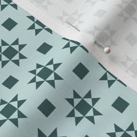 mini 1 inch quilt stars pine and mint limited palette