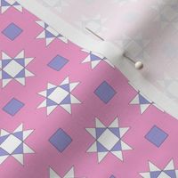 mini 1 inch quilt stars pink and lavender