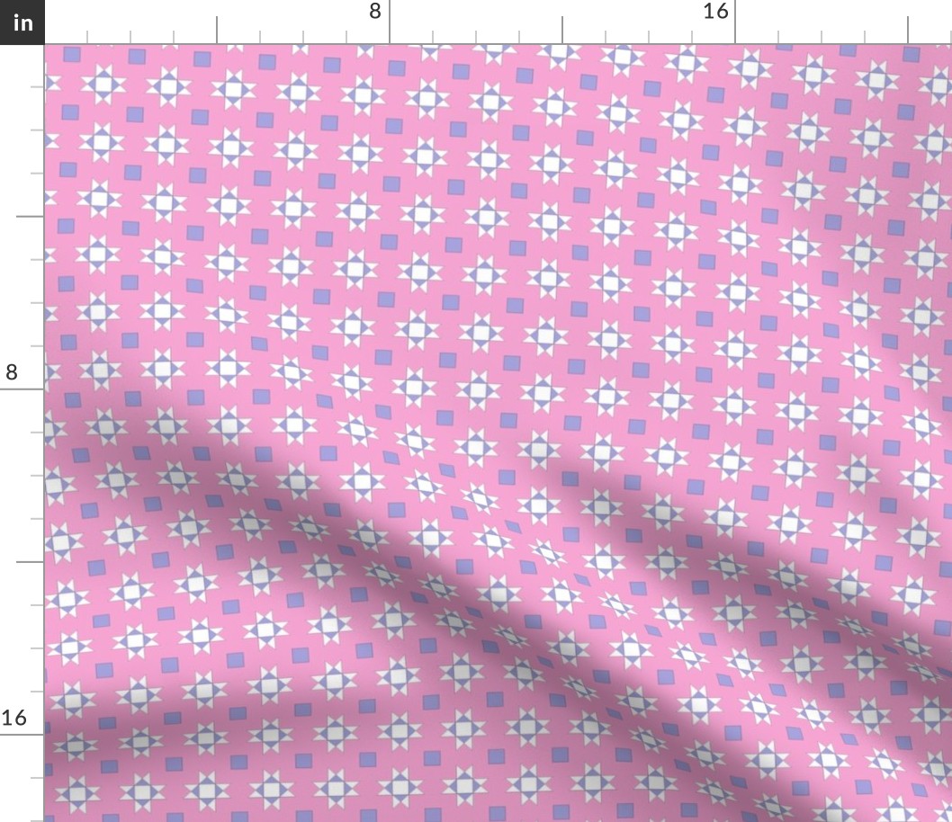 mini 1 inch quilt stars pink and lavender